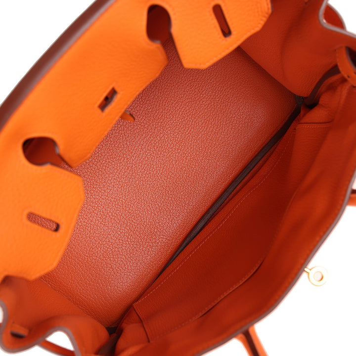 Hermes Birkin 30 Orange Togo Gold Hardware