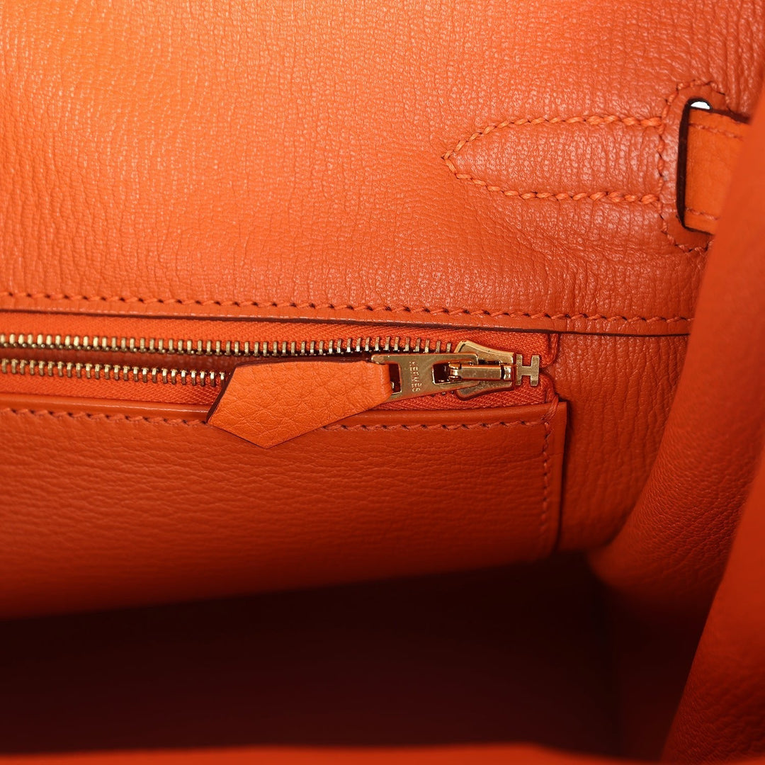 Hermes Birkin 30 Orange Togo Gold Hardware