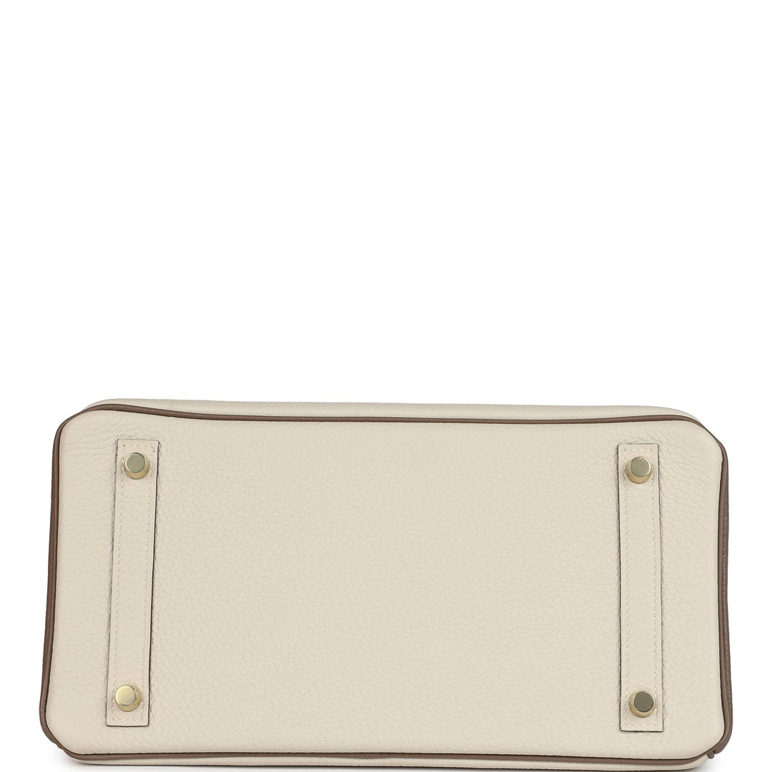 Hermes Special Order (HSS) Birkin 30 Etoupe and Craie Togo Brushed Gold Hardware
