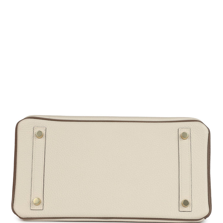 Hermes Special Order (HSS) Birkin 30 Etoupe and Craie Togo Brushed Gold Hardware