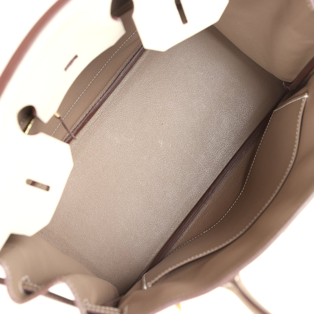 Hermes Special Order (HSS) Birkin 30 Etoupe and Craie Togo Brushed Gold Hardware