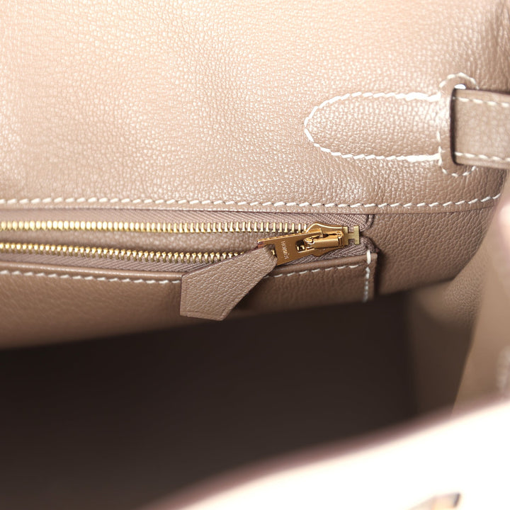 Hermes Special Order (HSS) Birkin 30 Etoupe and Craie Togo Brushed Gold Hardware