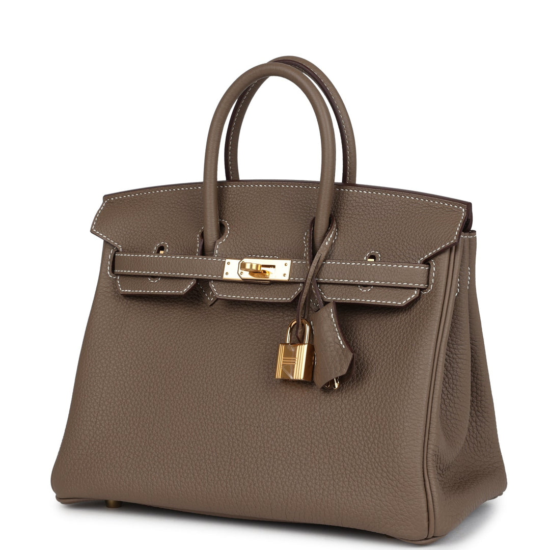 Hermes Birkin 25 Etoupe Togo Gold Hardware
