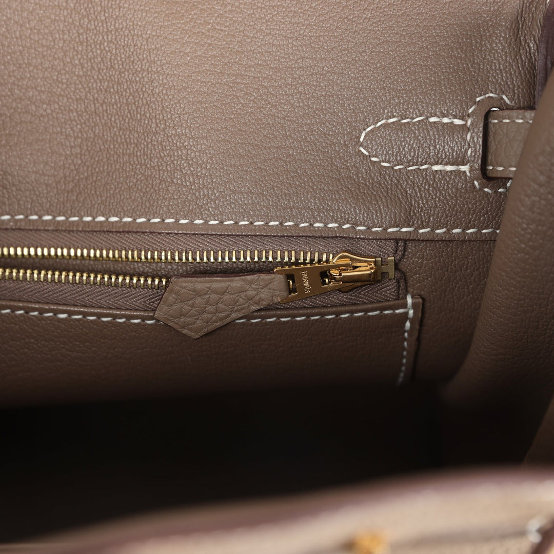 Hermes Birkin 25 Etoupe Togo Gold Hardware