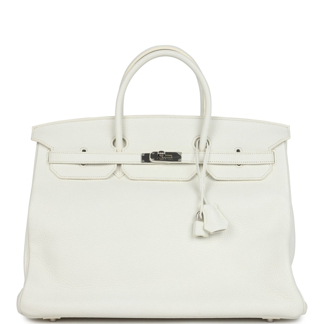 Hermes Birkin 40 White Clemence Palladium Hardware
