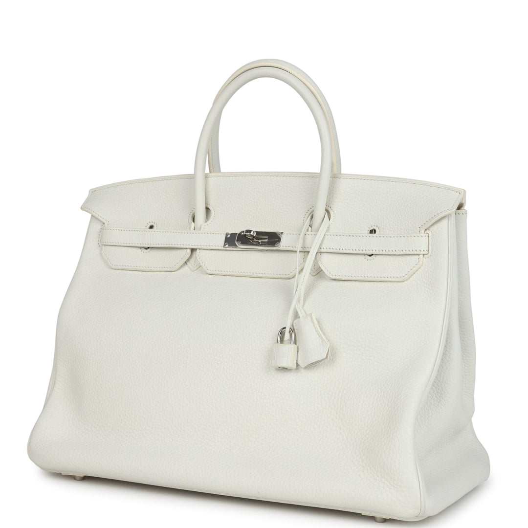 Hermes Birkin 40 White Clemence Palladium Hardware