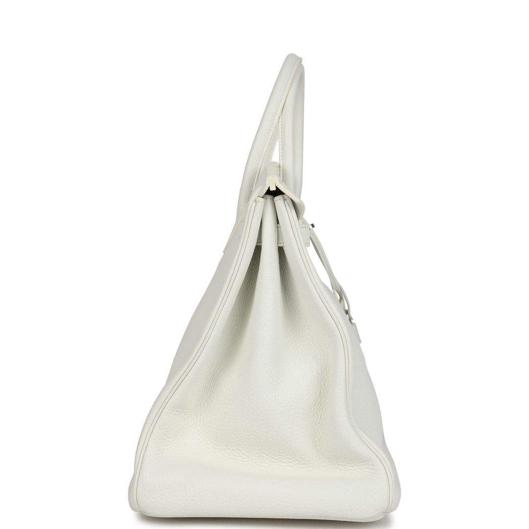 Hermes Birkin 40 White Clemence Palladium Hardware