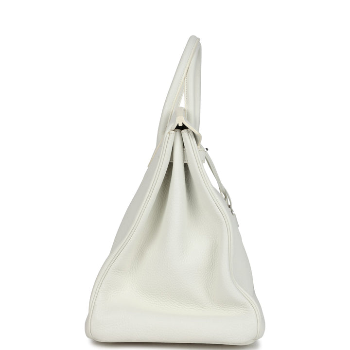 Hermes Birkin 40 White Clemence Palladium Hardware