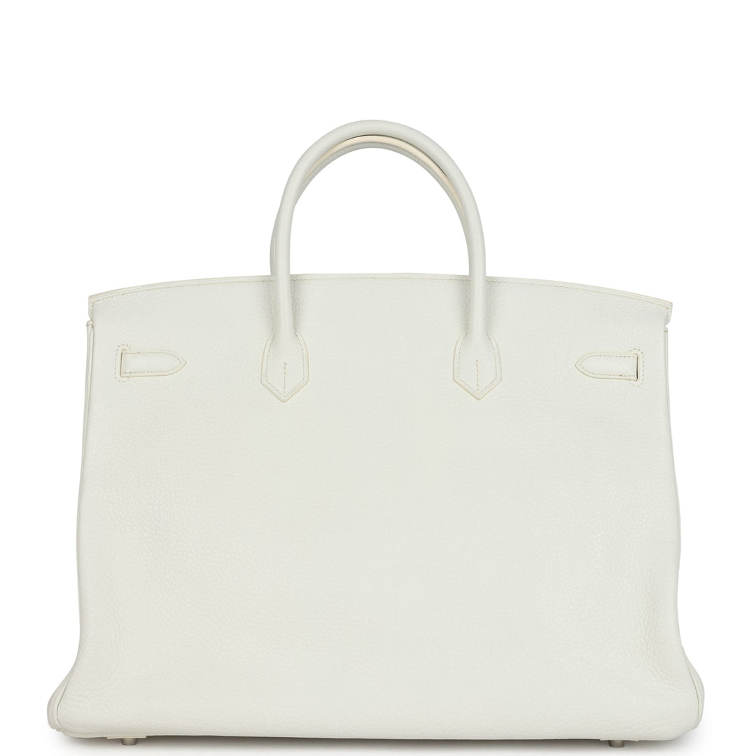 Hermes Birkin 40 White Clemence Palladium Hardware