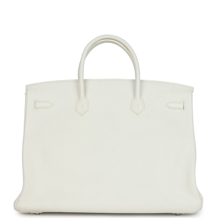Hermes Birkin 40 White Clemence Palladium Hardware