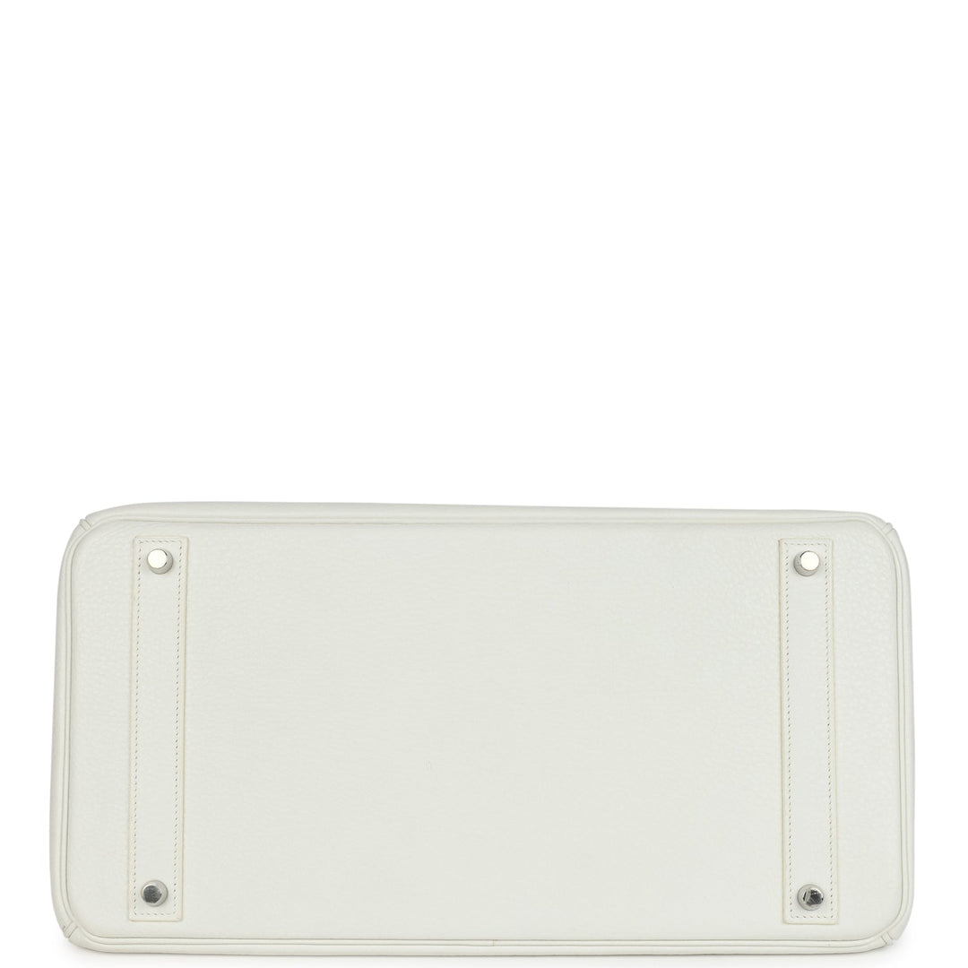 Hermes Birkin 40 White Clemence Palladium Hardware