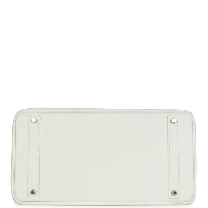Hermes Birkin 40 White Clemence Palladium Hardware
