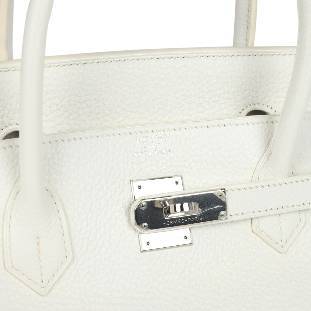 Hermes Birkin 40 White Clemence Palladium Hardware