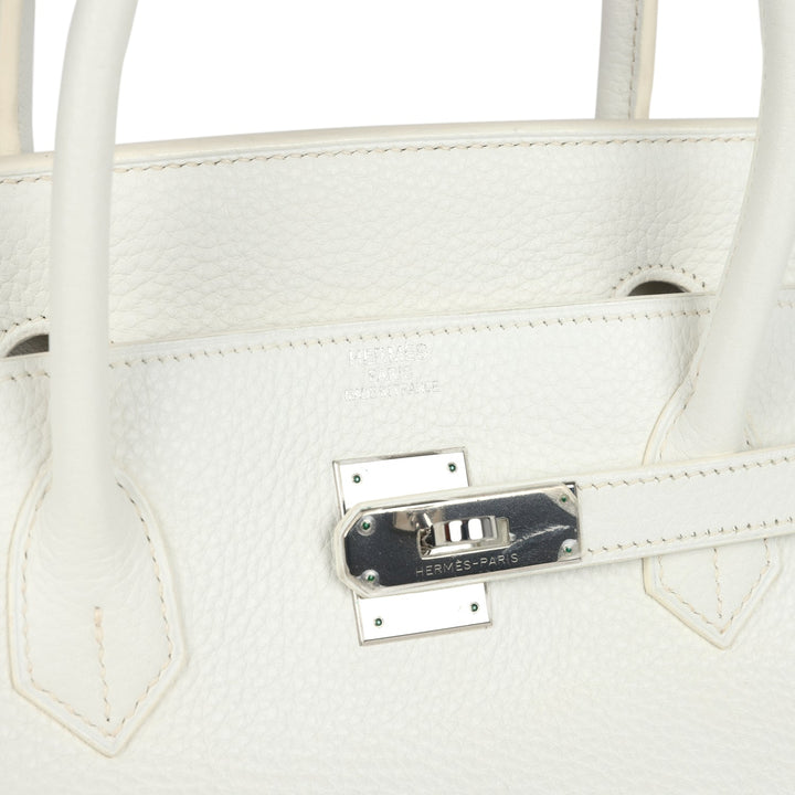 Hermes Birkin 40 White Clemence Palladium Hardware