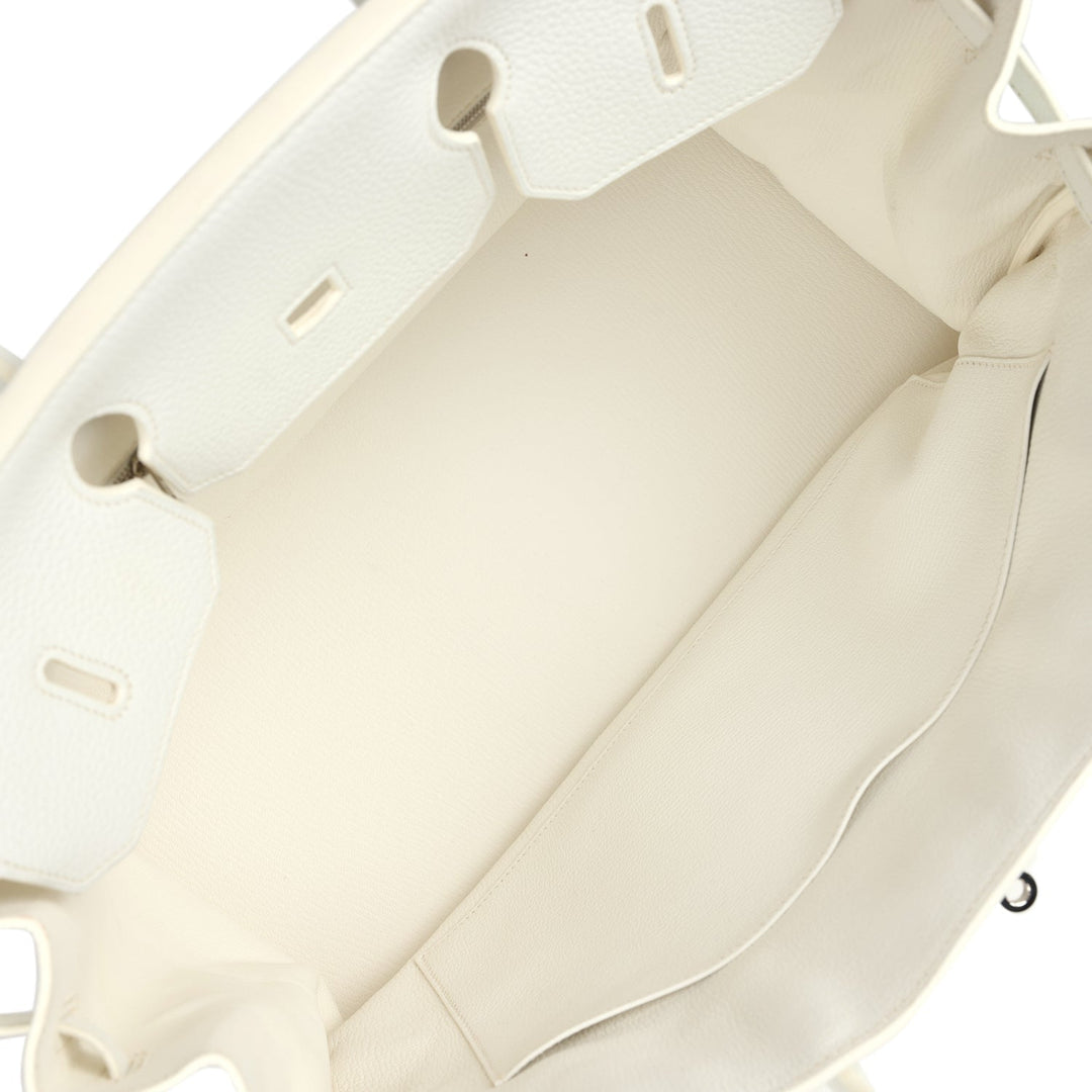 Hermes Birkin 40 White Clemence Palladium Hardware