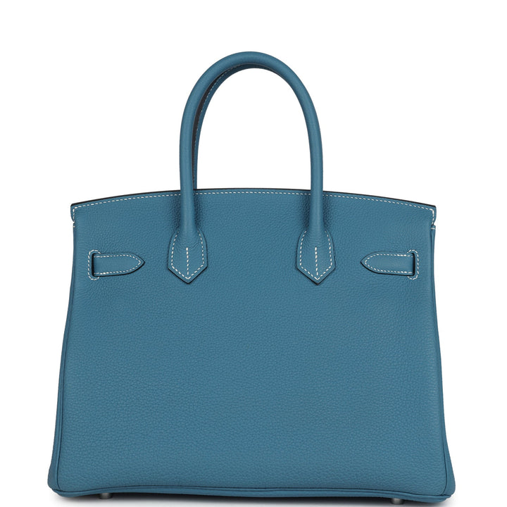 Hermes Birkin 30 Blue Jean Togo Palladium Hardware