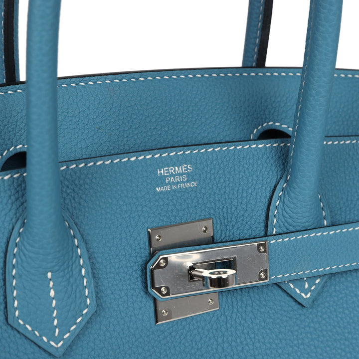 Hermes Birkin 30 Blue Jean Togo Palladium Hardware