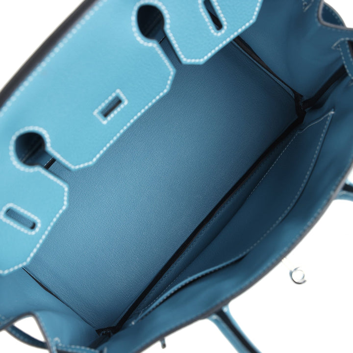 Hermes Birkin 30 Blue Jean Togo Palladium Hardware