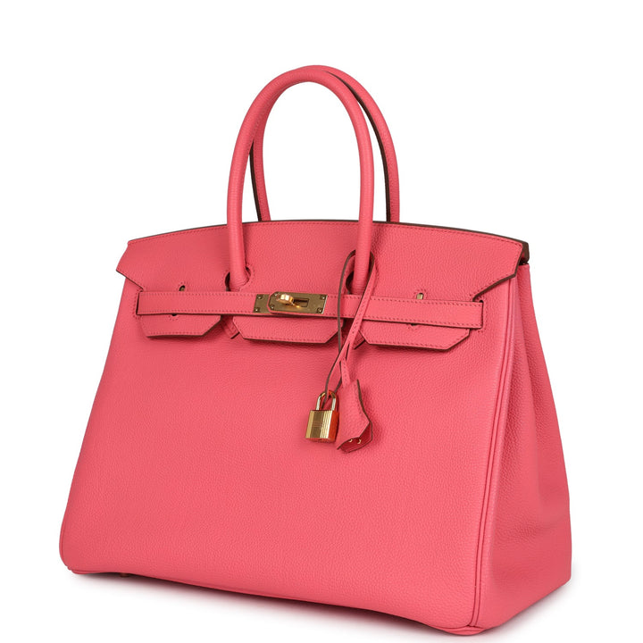 Hermes Birkin 35 Rose Lipstick Togo Gold Hardware