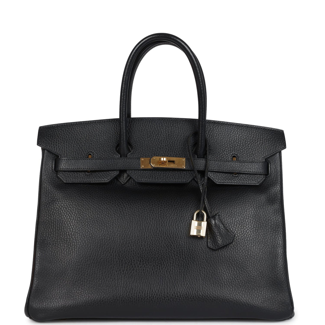 Hermes Birkin 35 Black Ardennes Gold Hardware