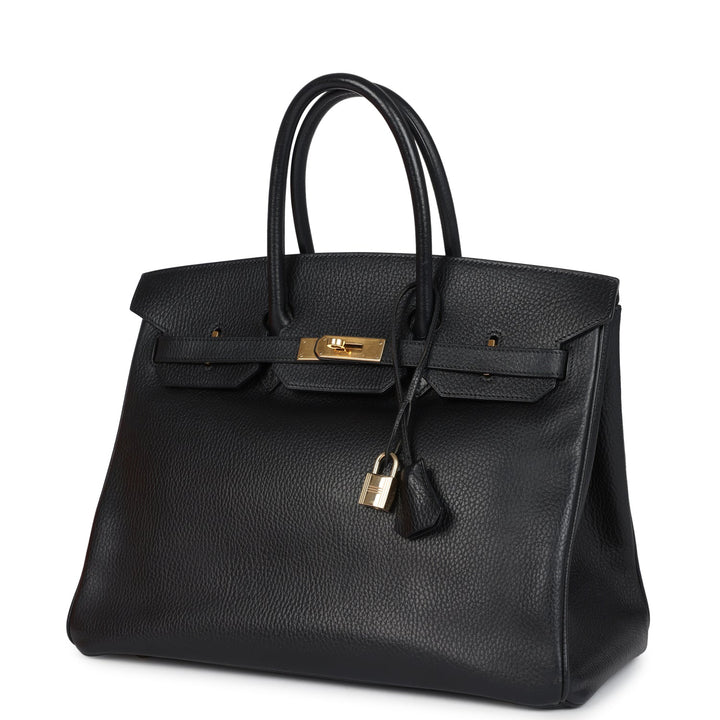 Hermes Birkin 35 Black Ardennes Gold Hardware