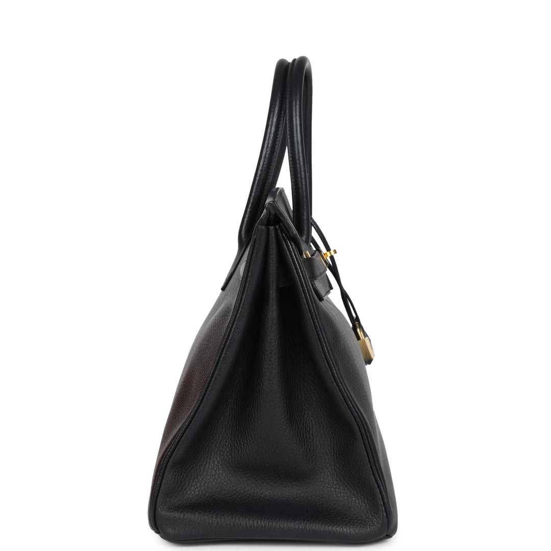 Hermes Birkin 35 Black Ardennes Gold Hardware