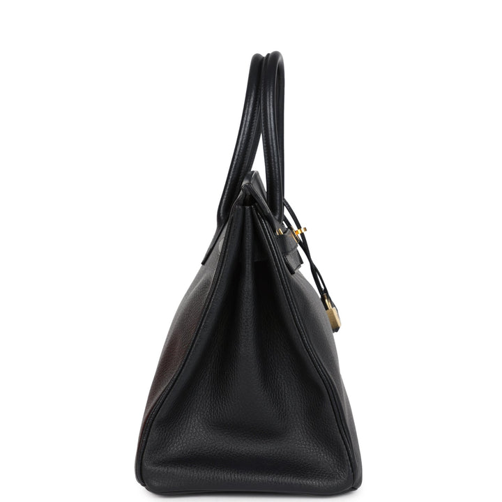 Hermes Birkin 35 Black Ardennes Gold Hardware