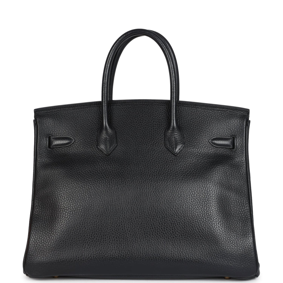 Hermes Birkin 35 Black Ardennes Gold Hardware