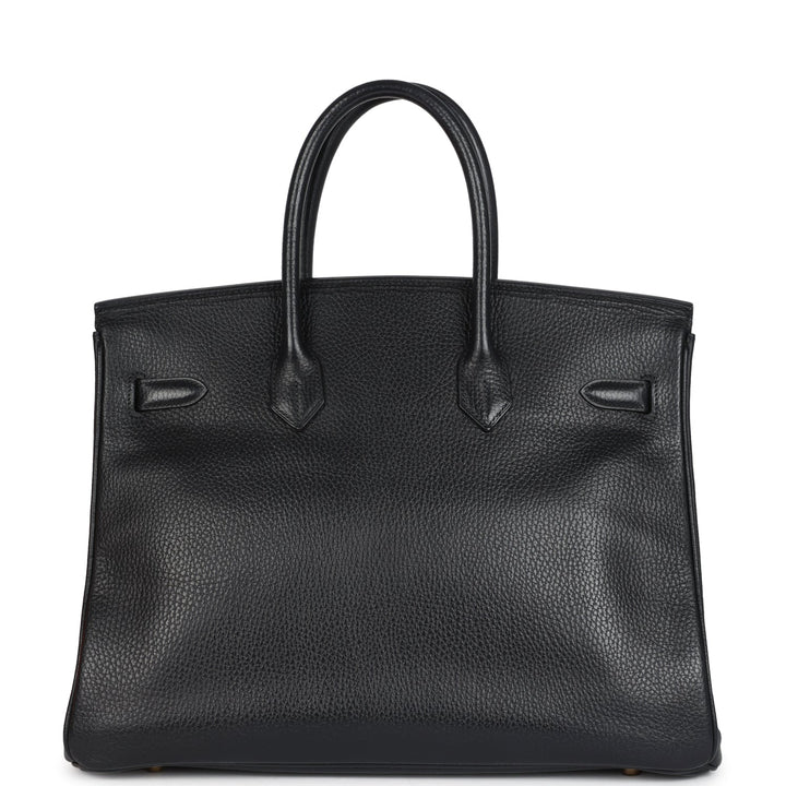 Hermes Birkin 35 Black Ardennes Gold Hardware