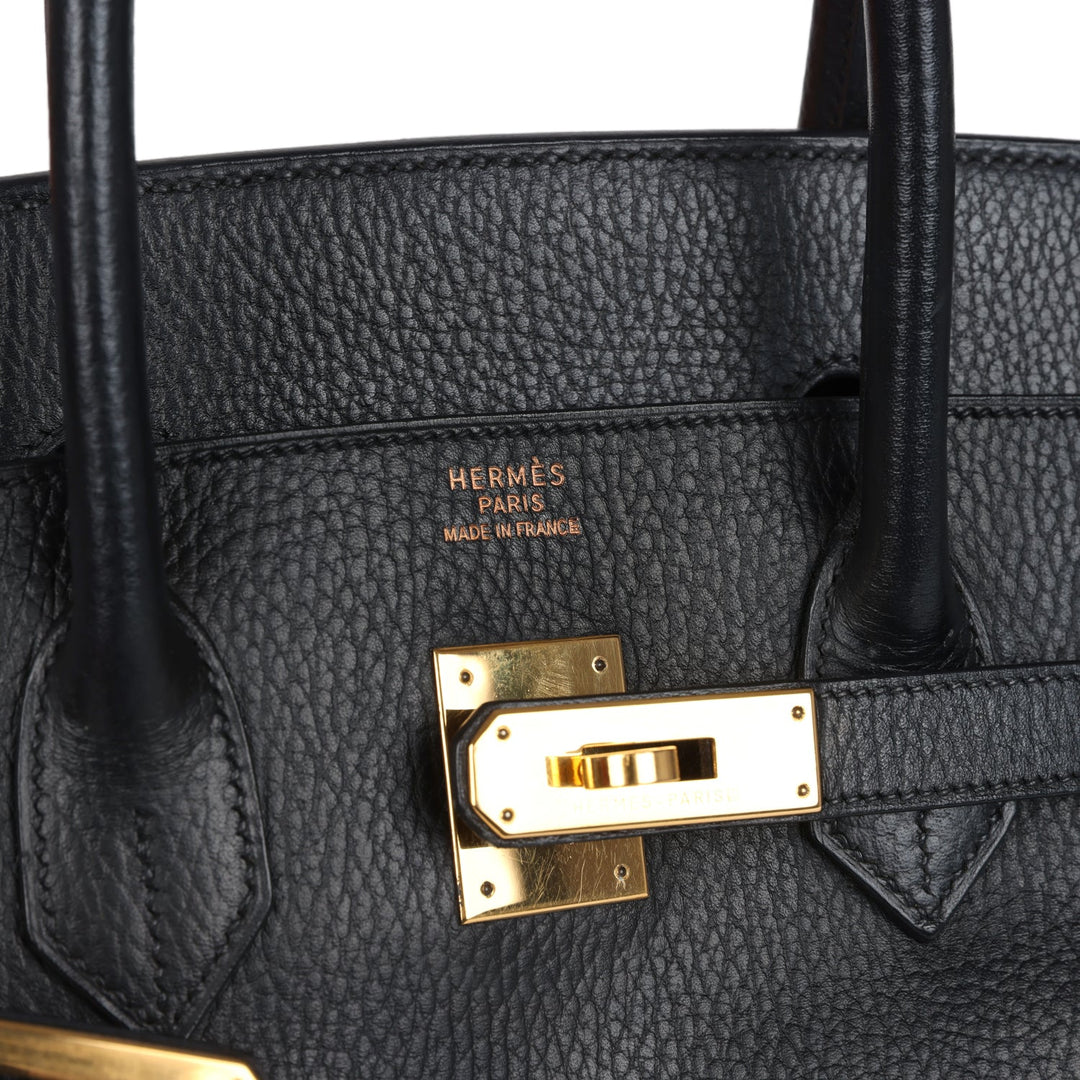 Hermes Birkin 35 Black Ardennes Gold Hardware
