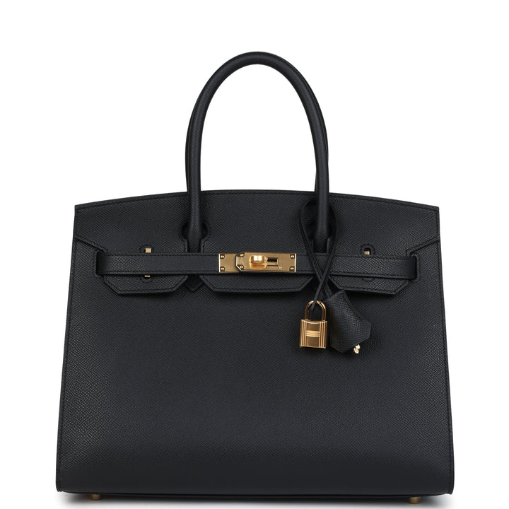 Hermes Birkin Sellier 30 Black Epsom Gold Hardware