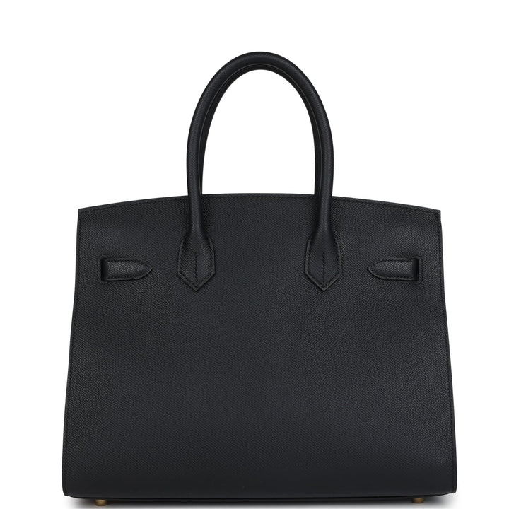 Hermes Birkin Sellier 30 Black Epsom Gold Hardware