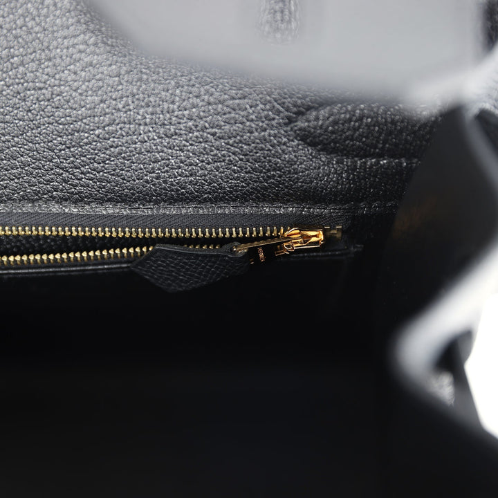 Hermes Birkin Sellier 30 Black Epsom Gold Hardware