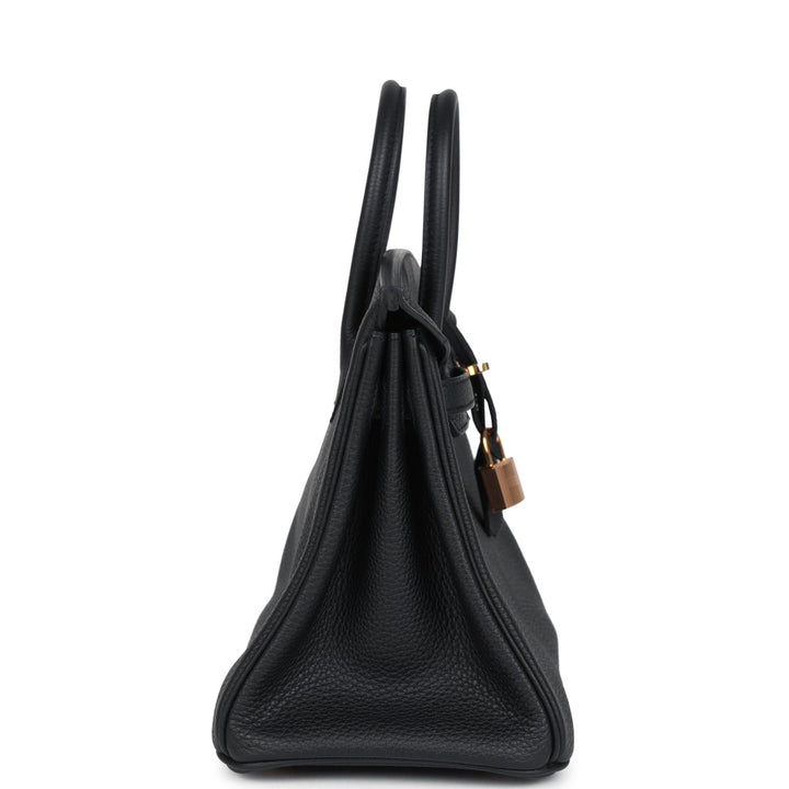 Hermes Birkin 25 Black Togo Rose Gold Hardware