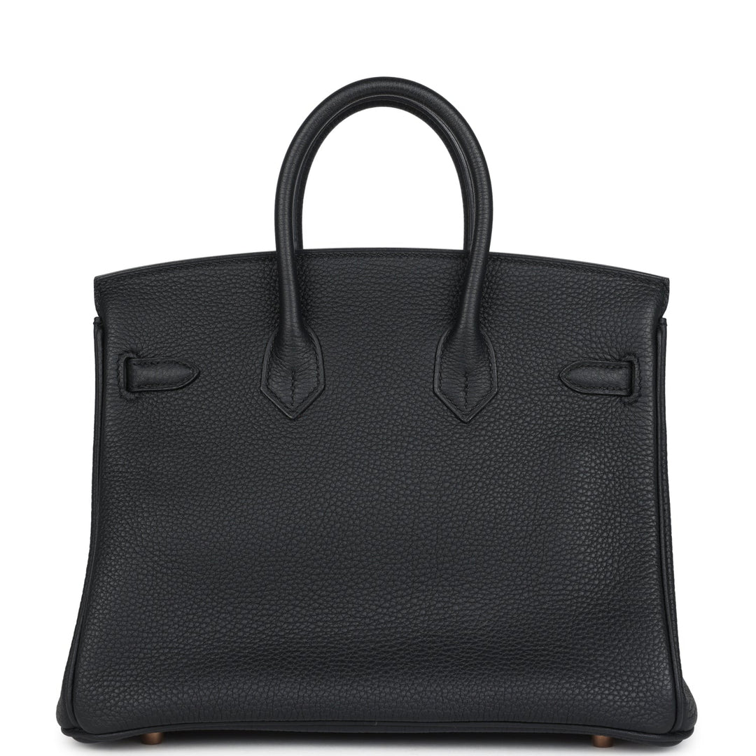 Hermes Birkin 25 Black Togo Rose Gold Hardware