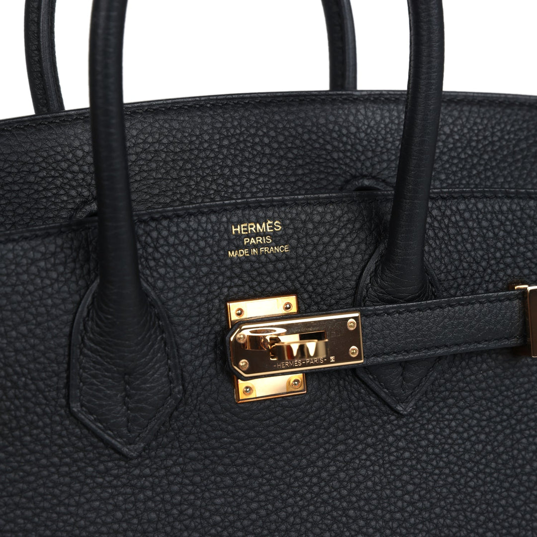 Hermes Birkin 25 Black Togo Rose Gold Hardware
