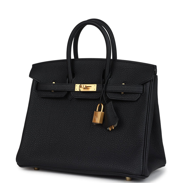 Hermes Special Order (HSS) Birkin 25 Black Verso Togo Brushed Gold Hardware