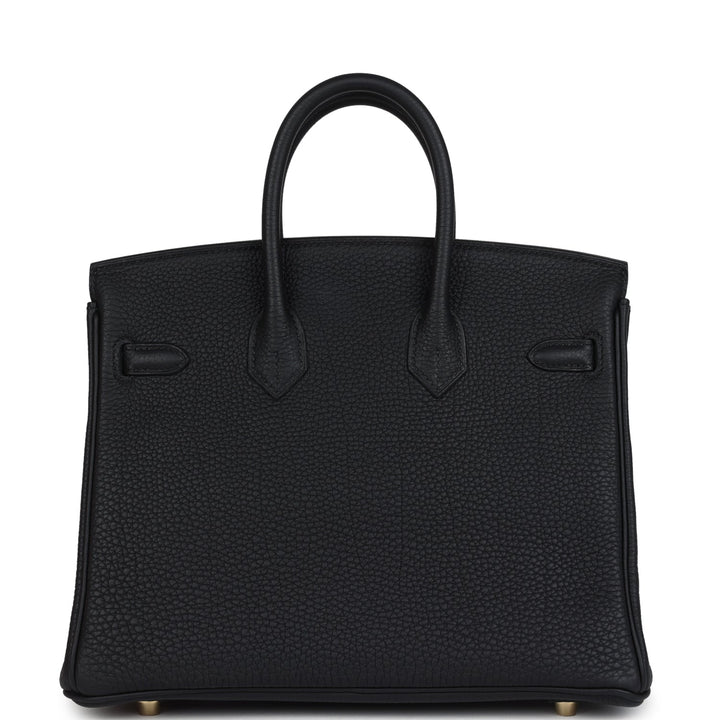 Hermes Special Order (HSS) Birkin 25 Black Verso Togo Brushed Gold Hardware