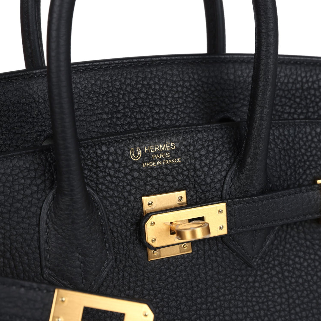 Hermes Special Order (HSS) Birkin 25 Black Verso Togo Brushed Gold Hardware