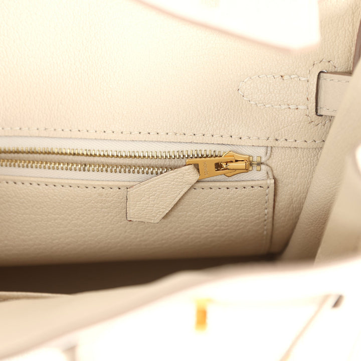 Hermes Special Order (HSS) Birkin 25 White and Trench Togo Brushed Gold Hardware