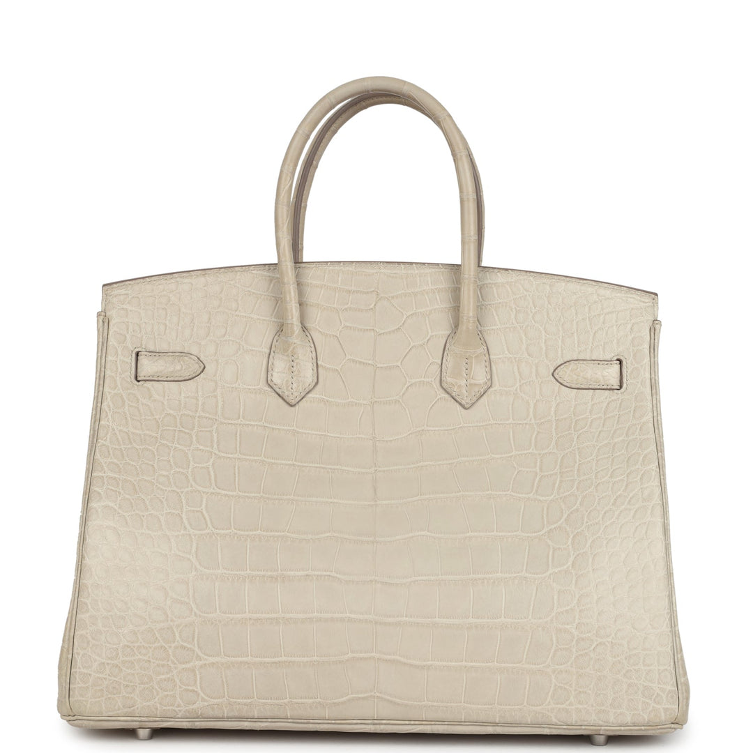 Hermes Birkin 35 Beton Matte Alligator Palladium Hardware