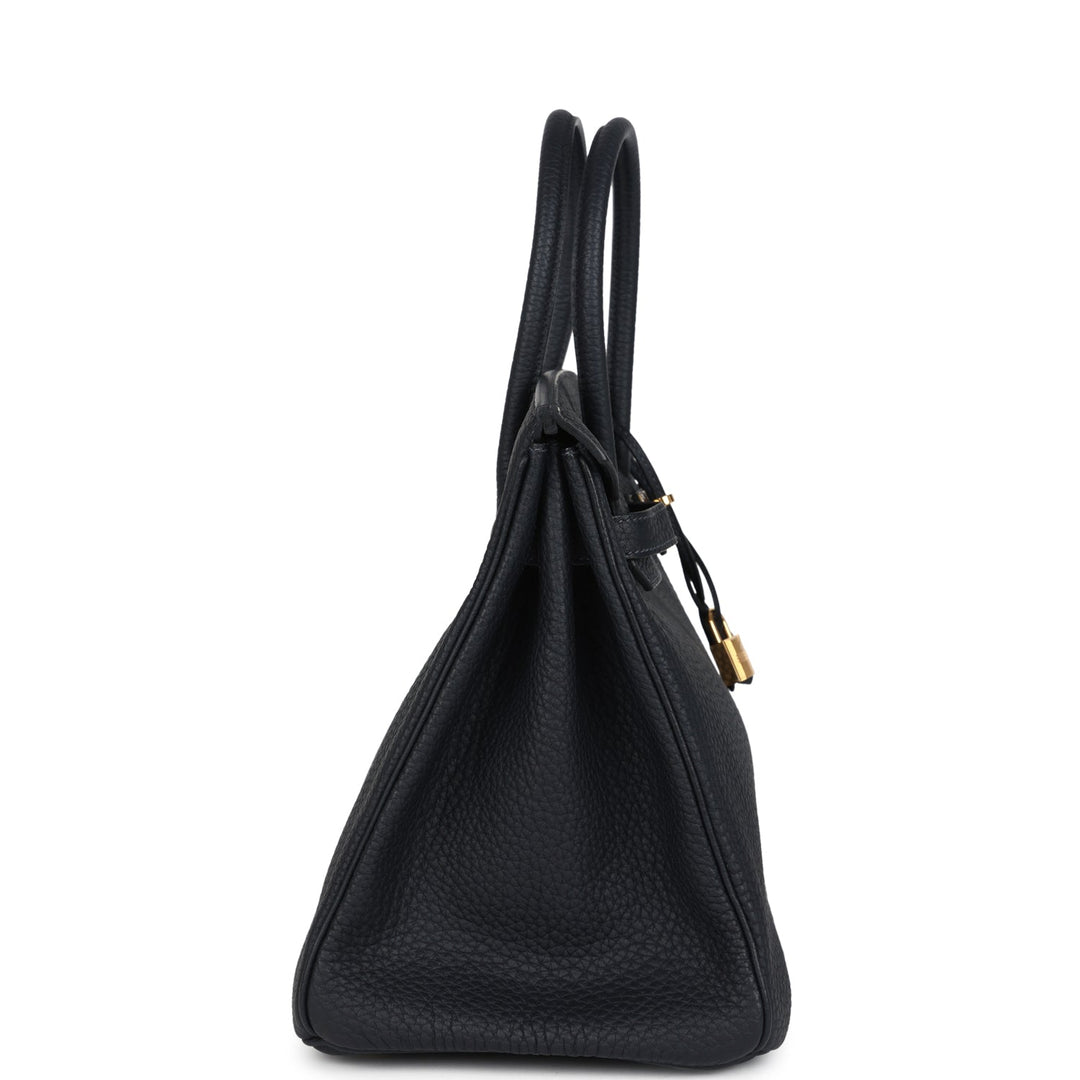 Hermes Birkin 35 Black Fjord Gold Hardware