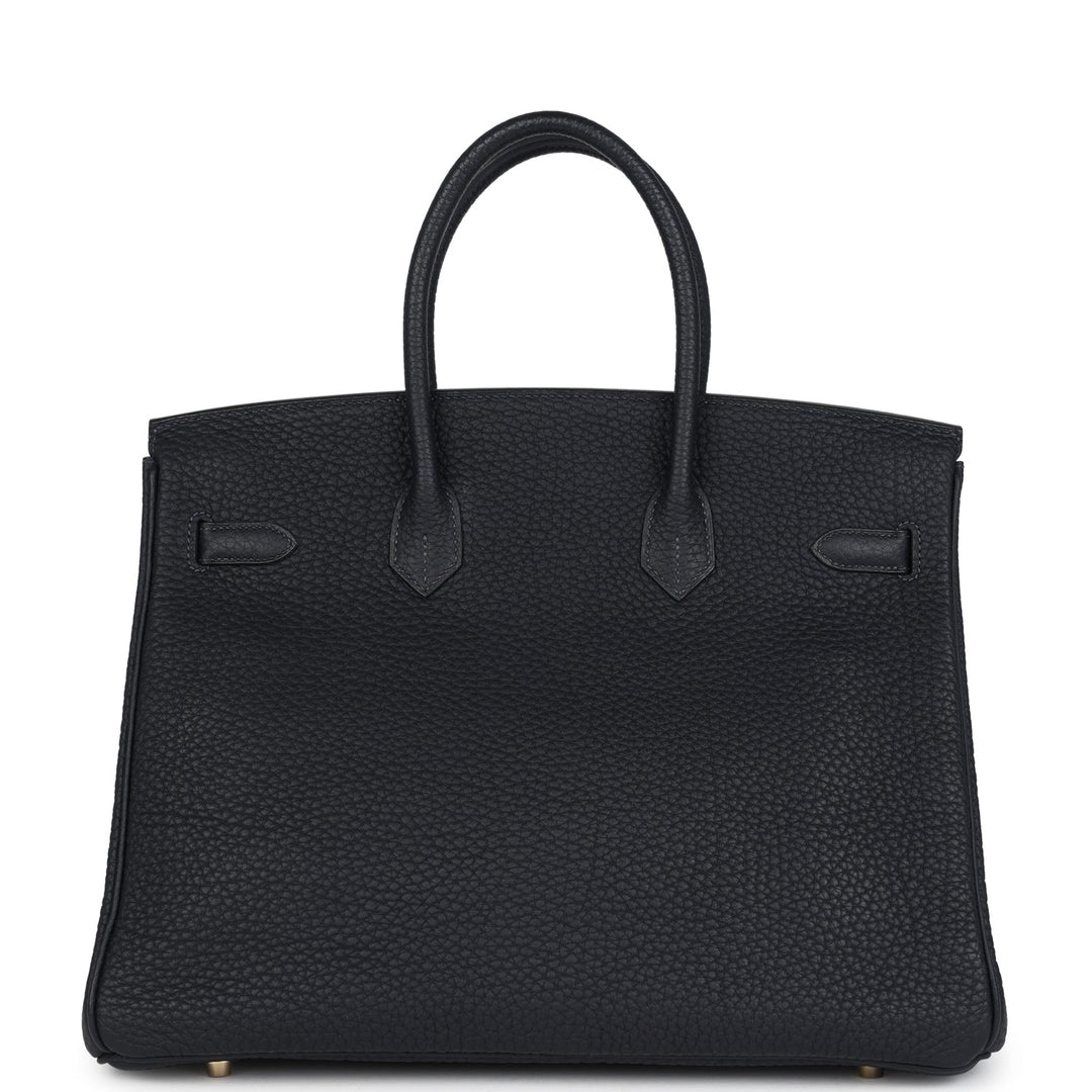 Hermes Birkin 35 Black Fjord Gold Hardware