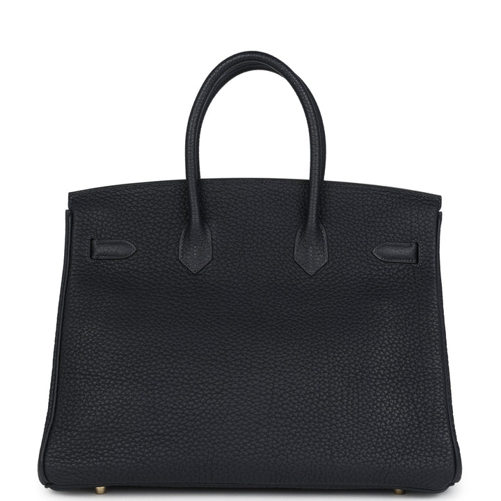 Hermes Birkin 35 Black Fjord Gold Hardware