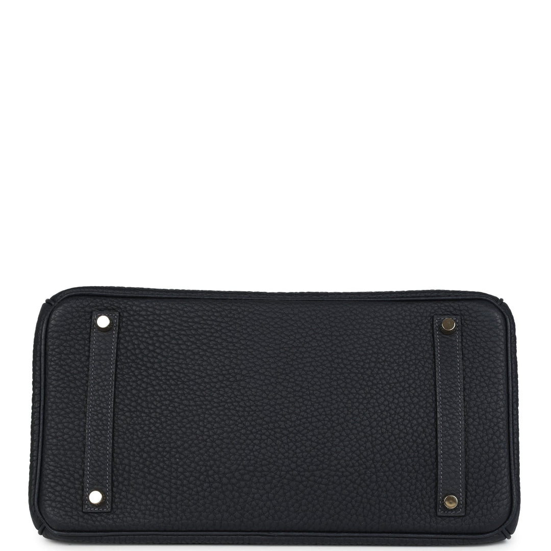Hermes Birkin 35 Black Fjord Gold Hardware