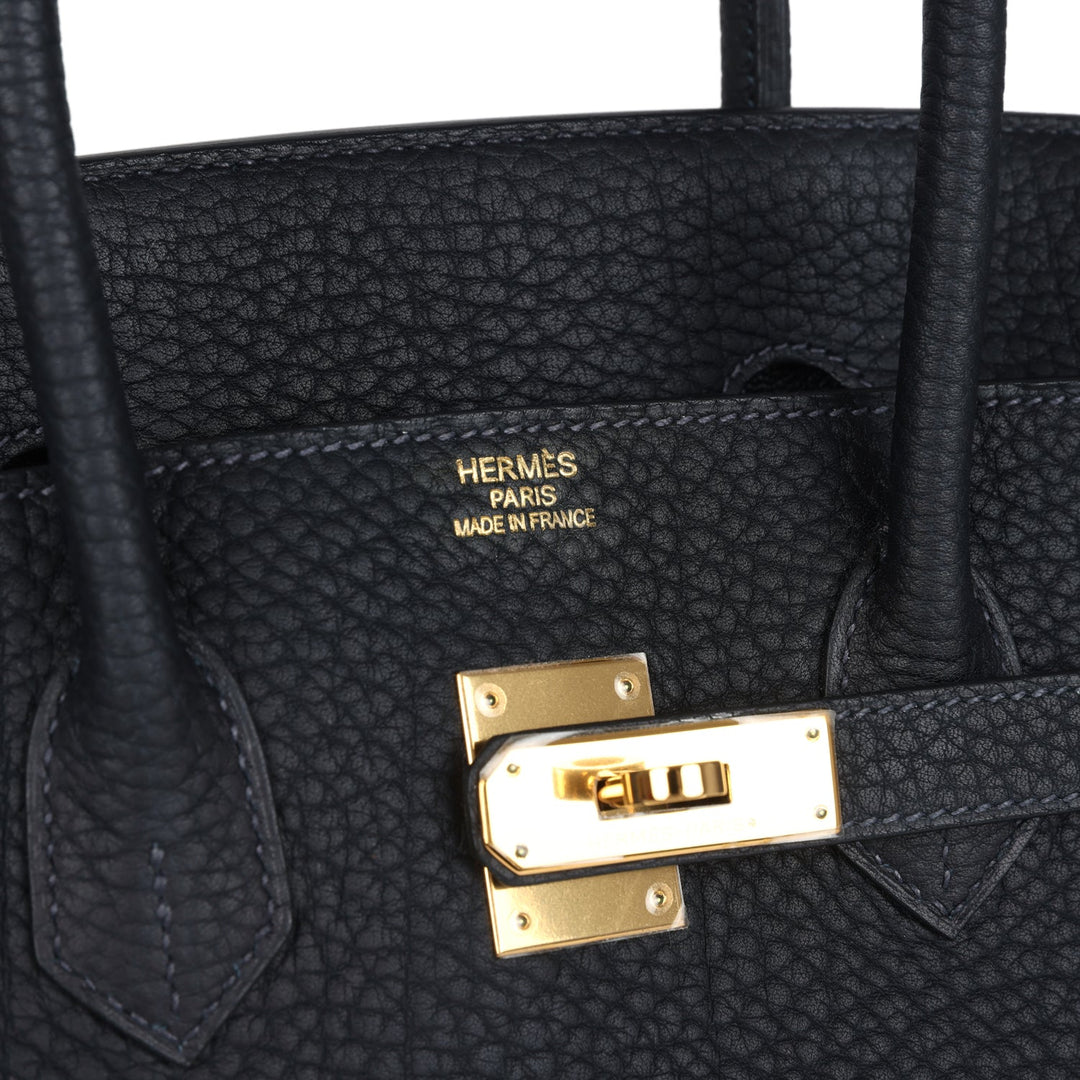 Hermes Birkin 35 Black Fjord Gold Hardware