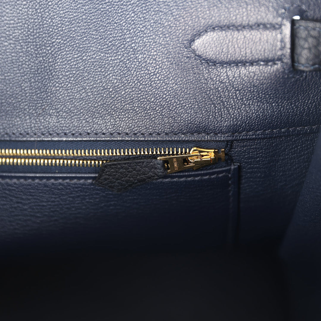 Hermes Birkin 35 Black Fjord Gold Hardware