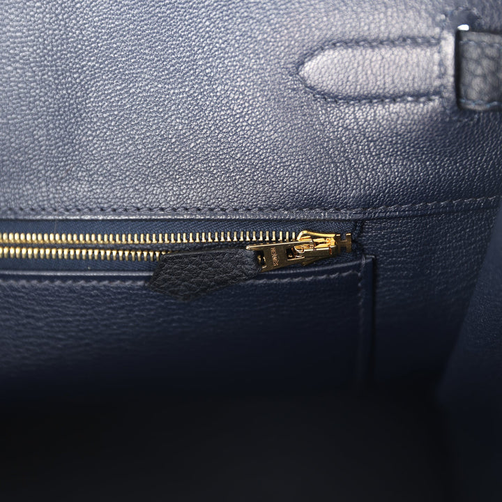 Hermes Birkin 35 Black Fjord Gold Hardware
