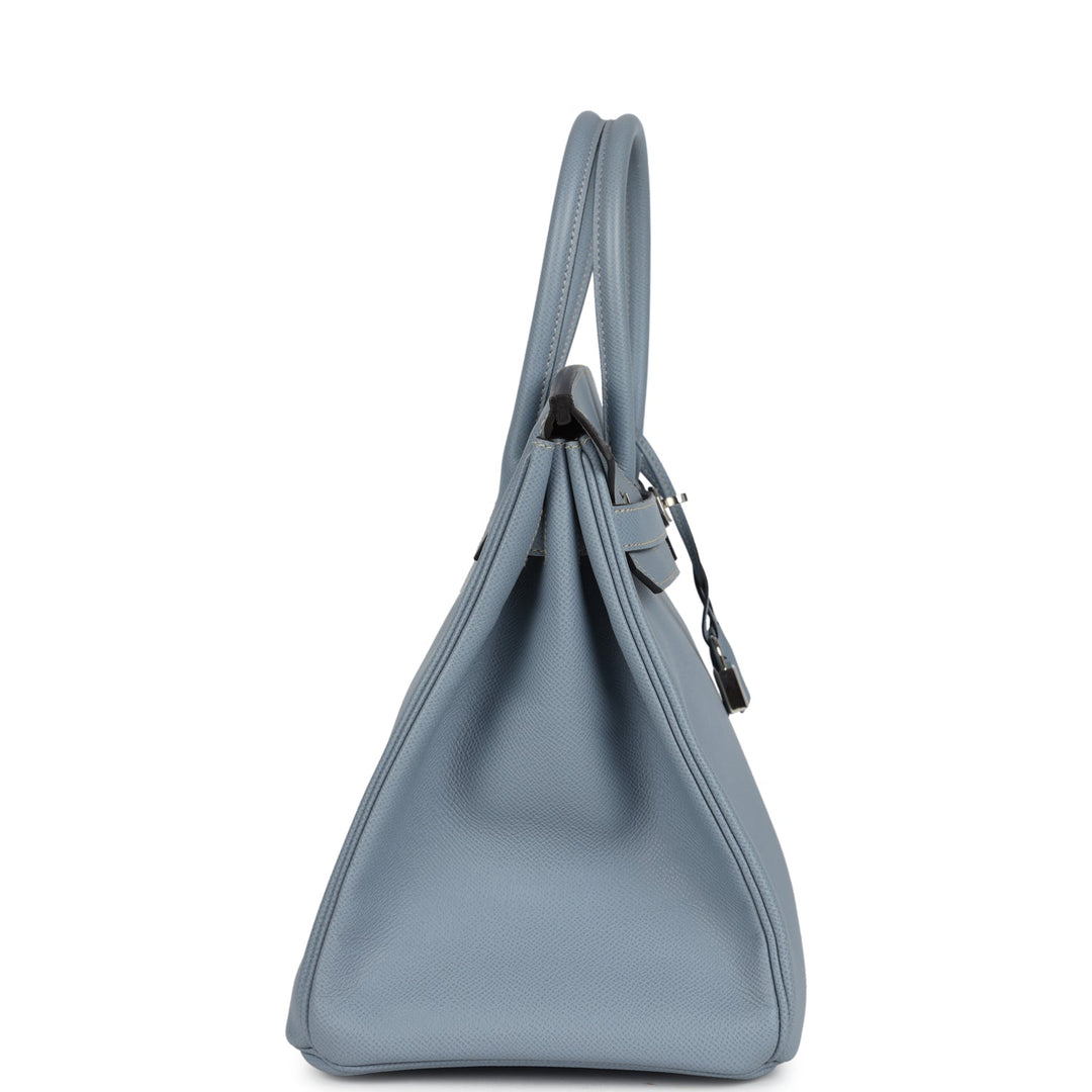 Hermes Birkin 35 Bleu Lin Epsom Palladium Hardware