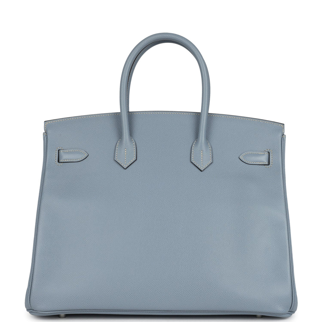 Hermes Birkin 35 Bleu Lin Epsom Palladium Hardware